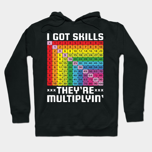 Math Teacher Shirt - I Got Skills They're Multiplyin' Hoodie by redbarron